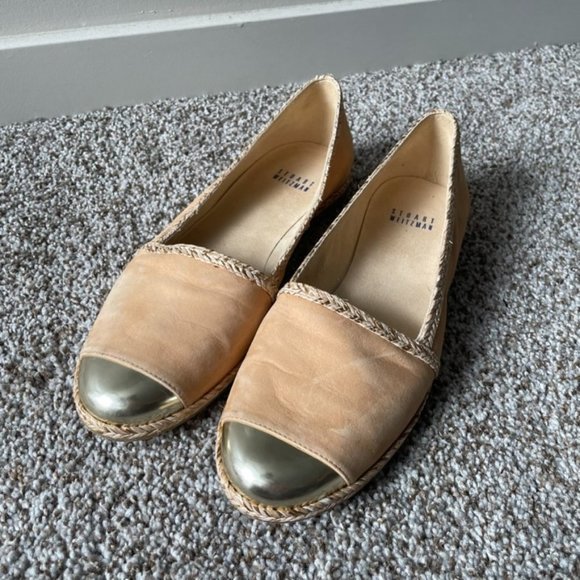 Stuart Weitzman Shoes - STUART Weitzman | Dree Gold Toe Espadrilles Flats
